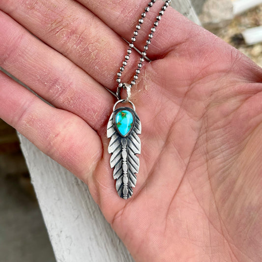 Sonoran Turquoise Feather Necklace