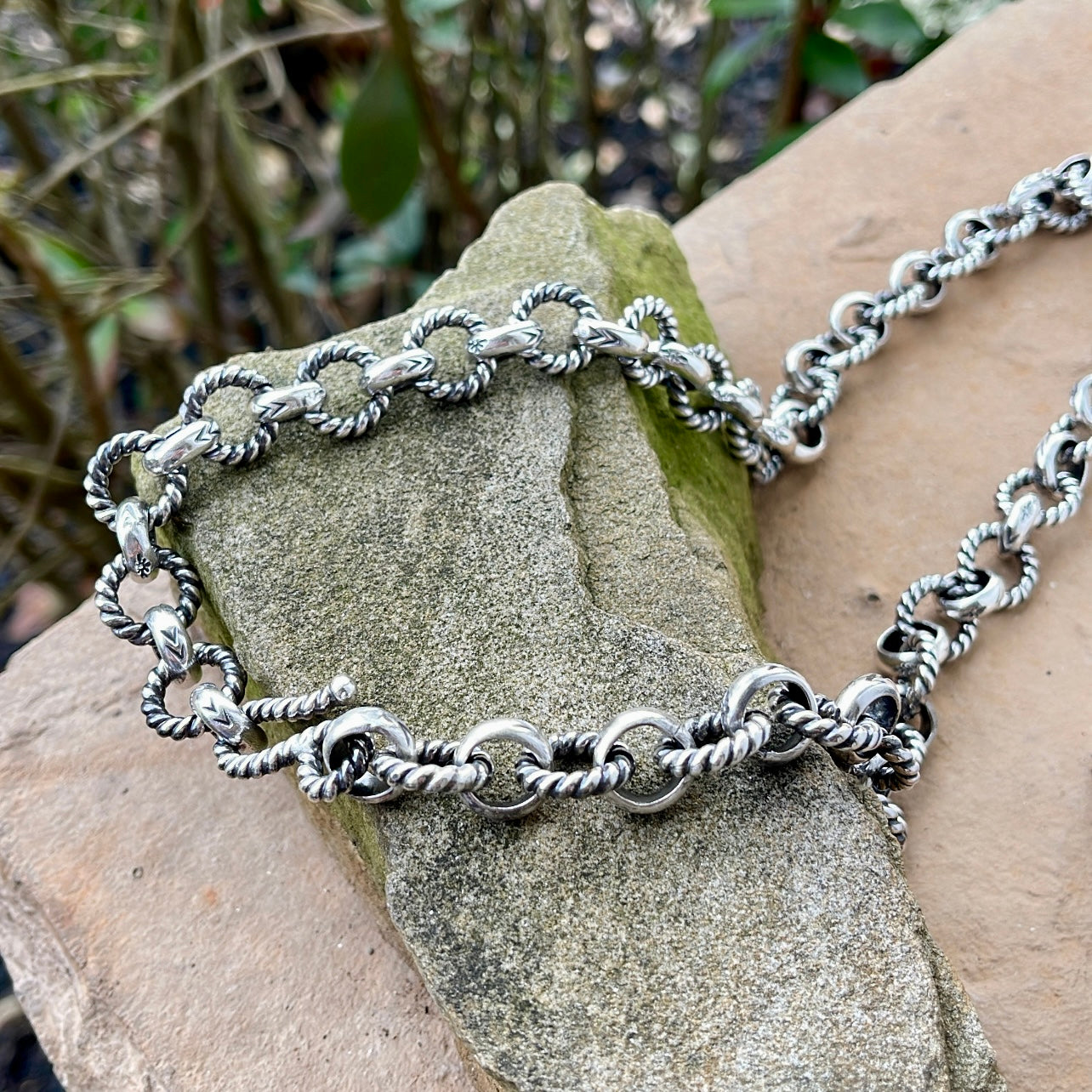 Stamped Chain Link Necklace