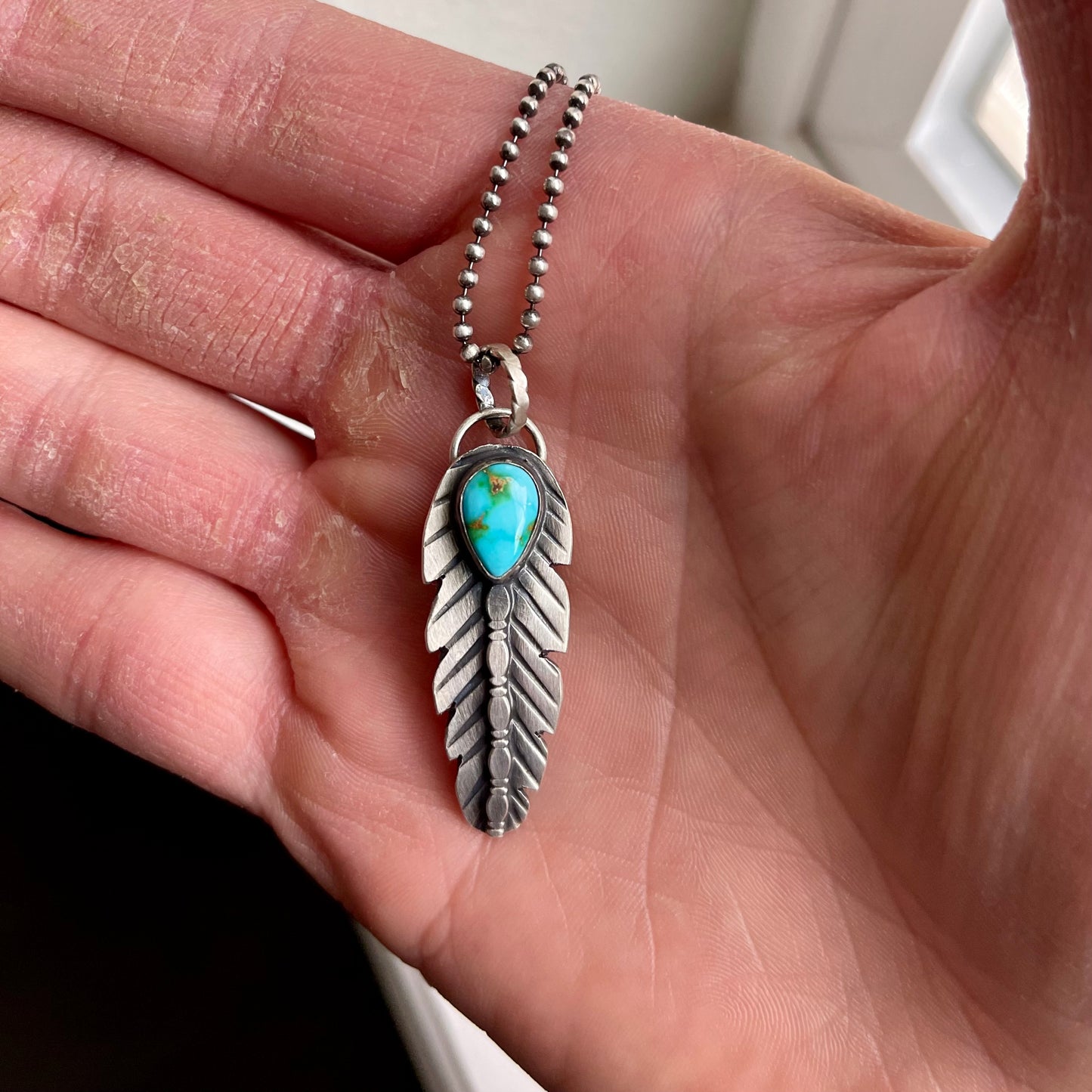 Sonoran Turquoise Feather Necklace