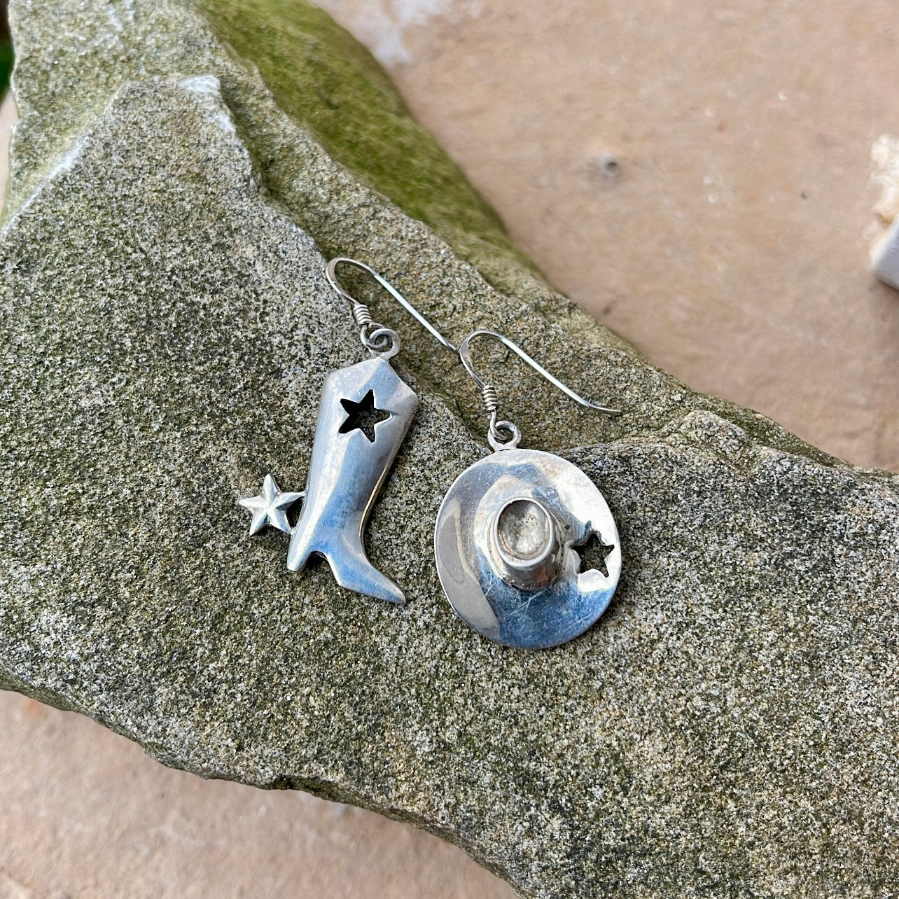 Vintage Cowboy Hat and Boot Earrings