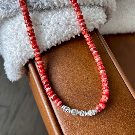 Orange Spiny MAMA Bead Necklace