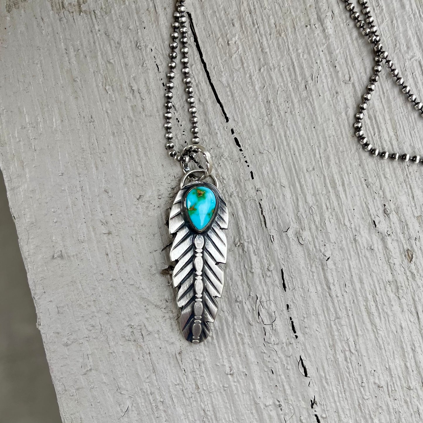 Sonoran Turquoise Feather Necklace