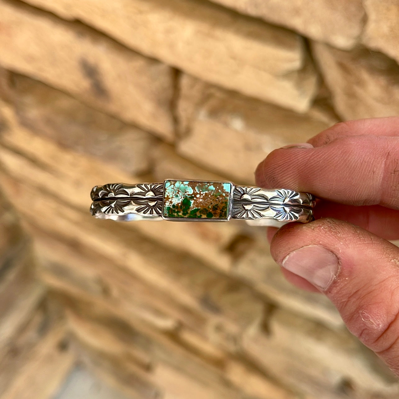 Pilot Mountain Stamped Stacker Cuff