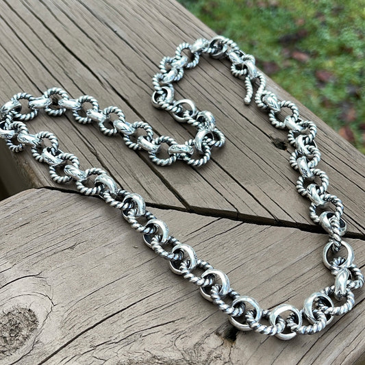 Stamped Chain Link Necklace