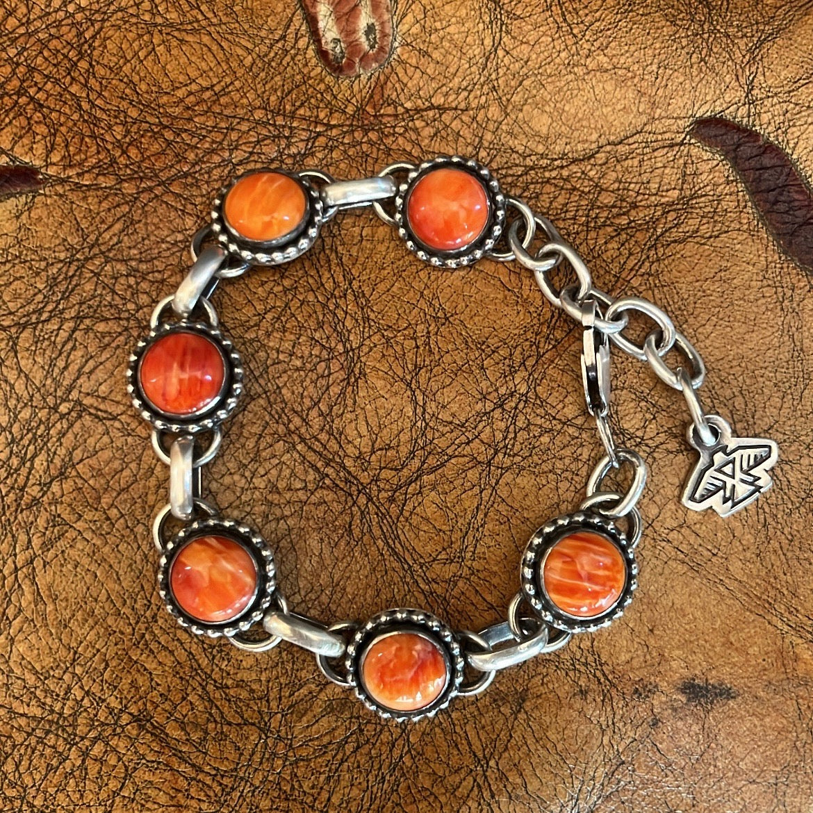 Orange Spiny Oyster Link Bracelet