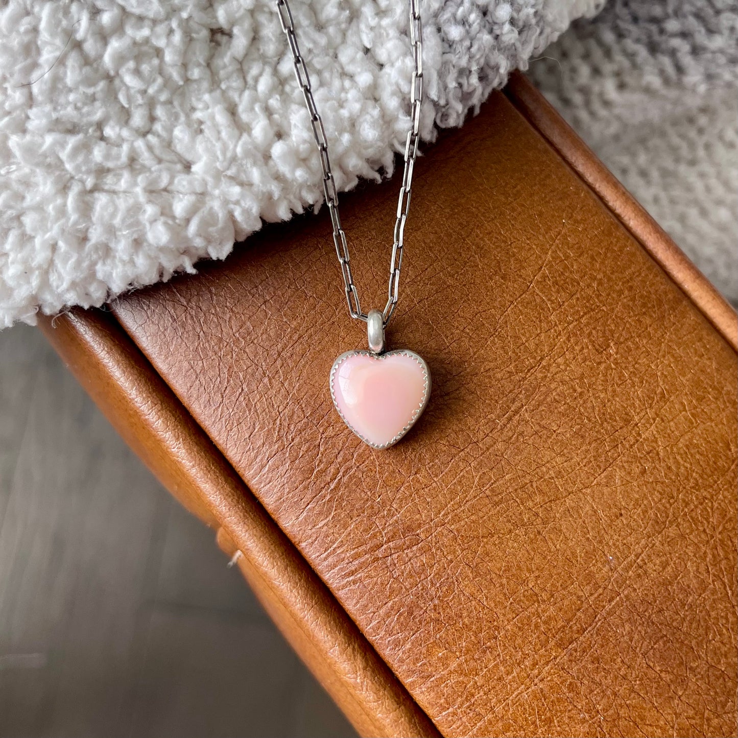 Pink Conch Heart Necklace