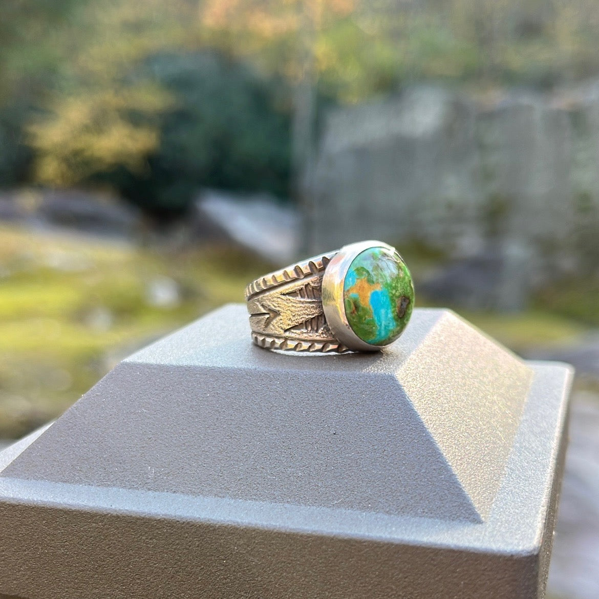 Sonoran Mountain Turquoise Tapered Ring - Size 7.25