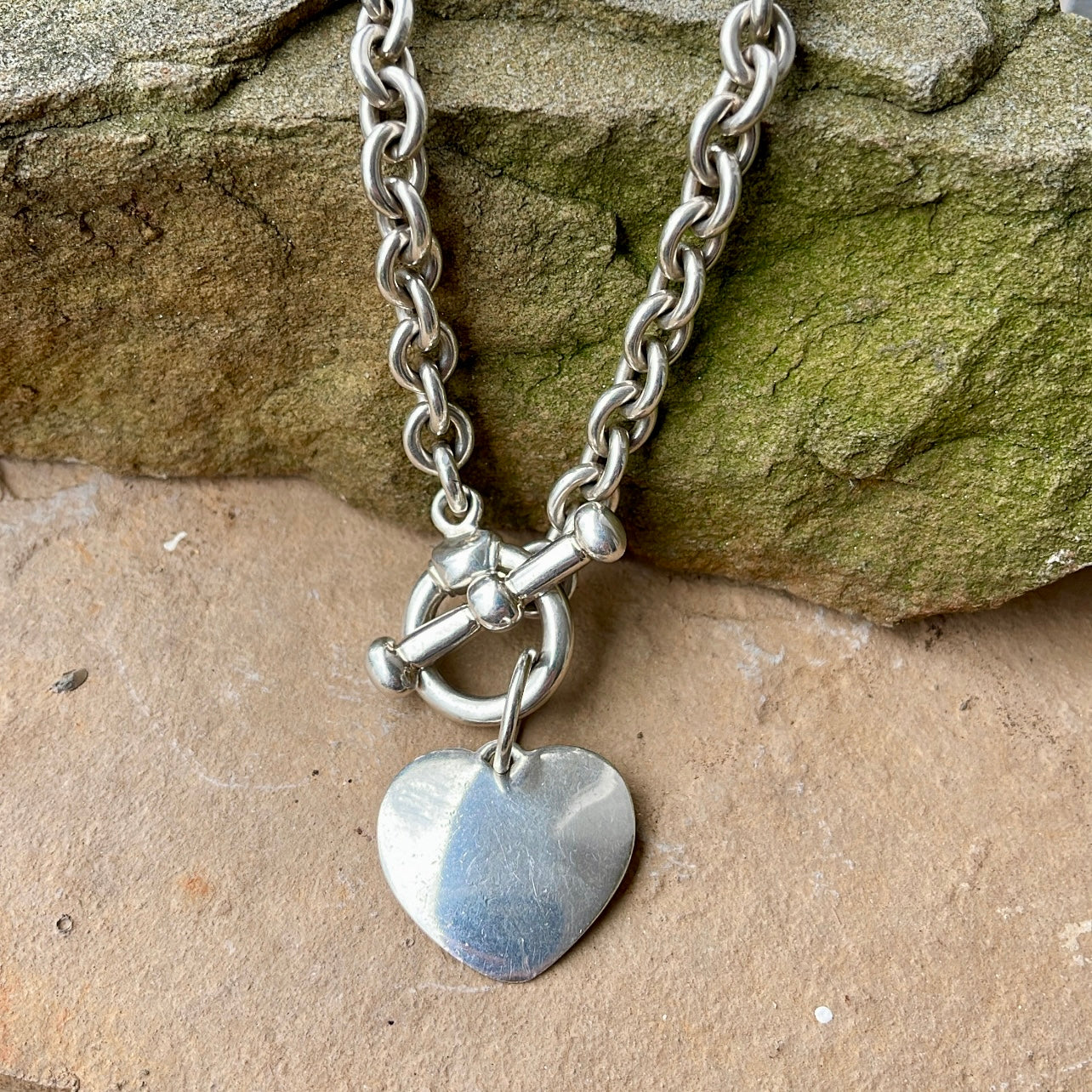 Vintage Heart Toggle Necklace