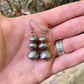 Vintage Stamped Dangle Pearl Earrings