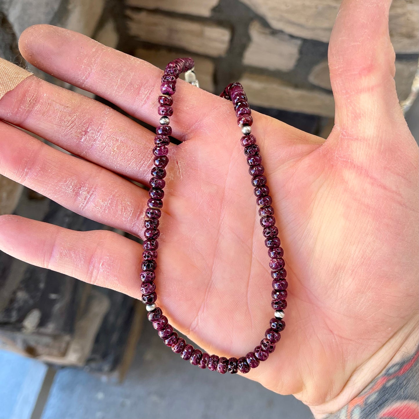 Purple Spiny Bead Necklace