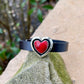 Rosarita Heart Leather Slide Bracelet