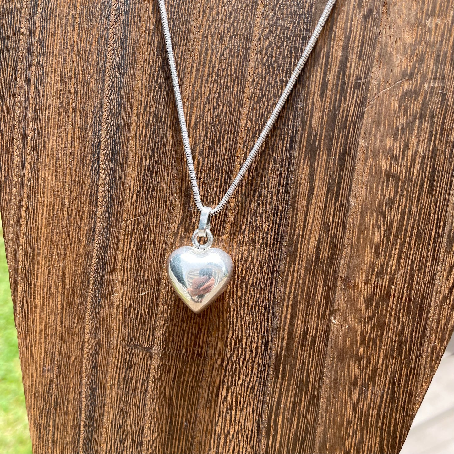 Vintage Puffy Heart Necklace