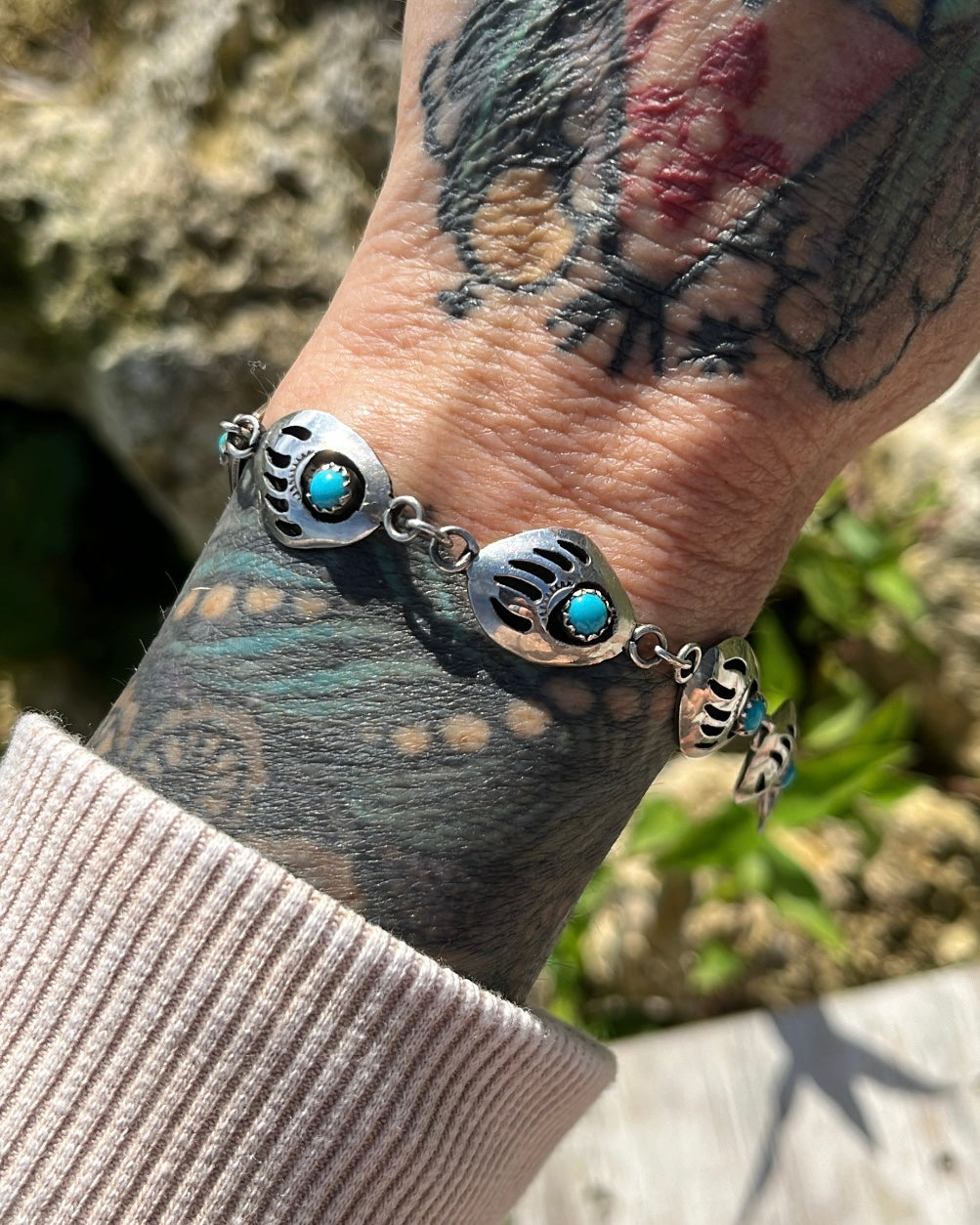 Vintage Bear Paw Link Bracelet