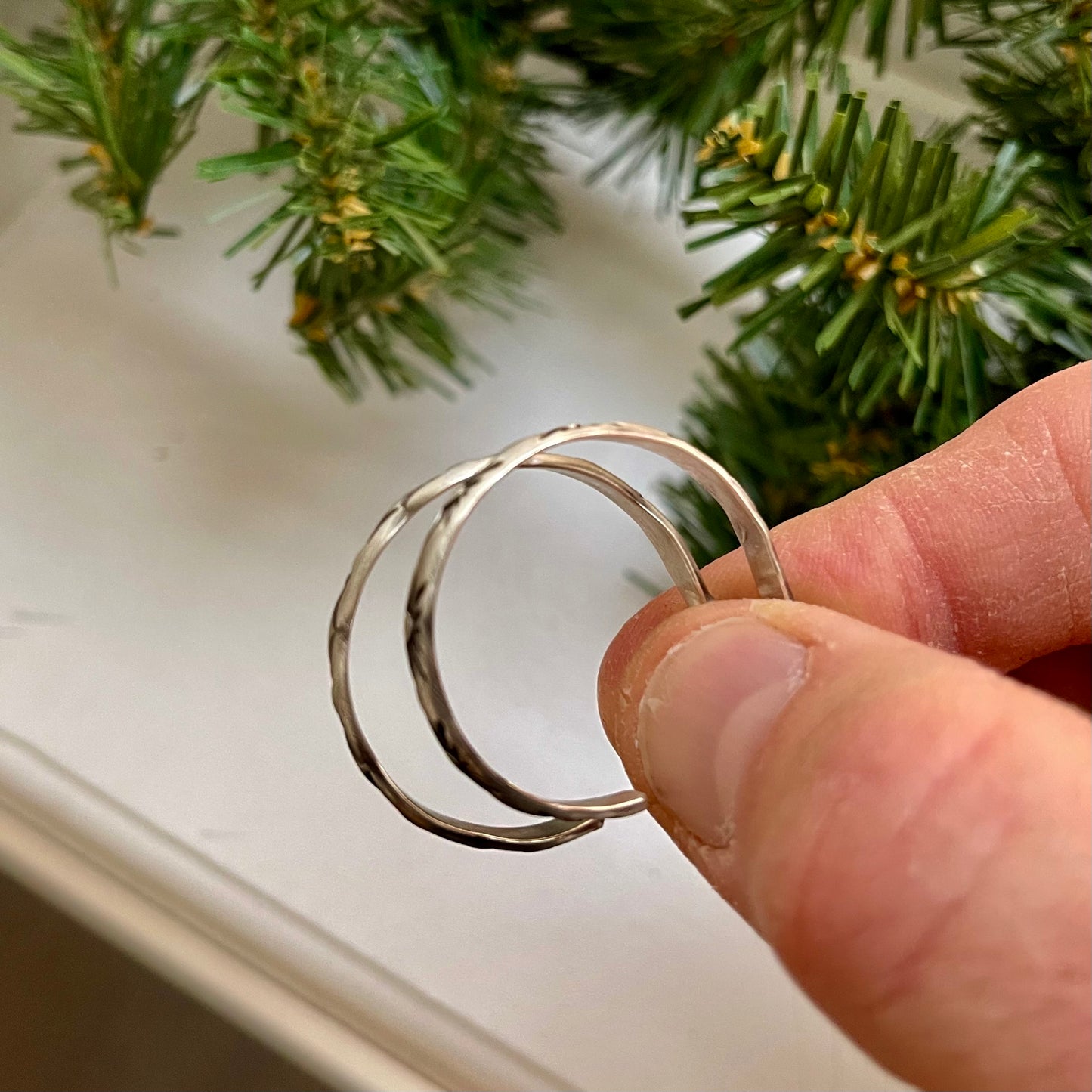 Stamped Hoop Earrings