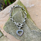 Vintage Heart Charm Toggle Bracelet