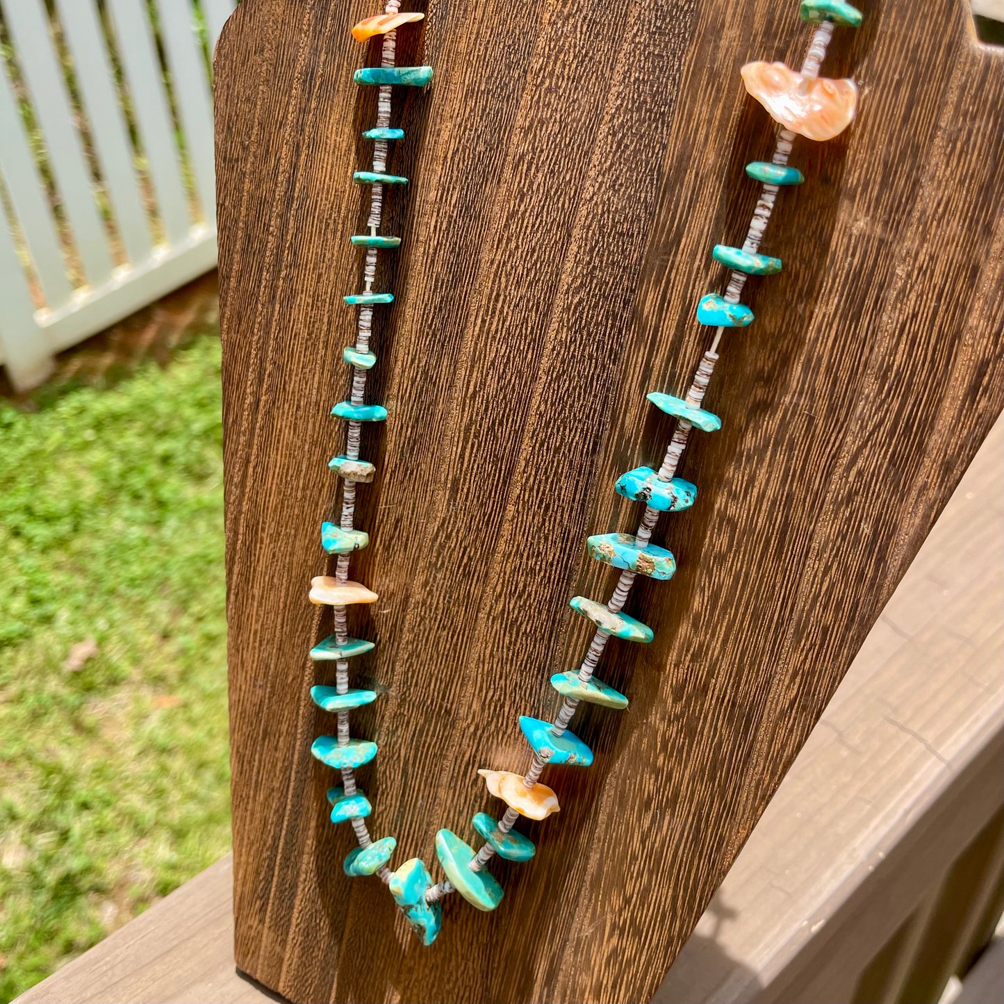 Vintage Turquoise and Spiny Bead Necklace