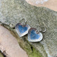 Vintage Stamped Onyx Heart Earrings