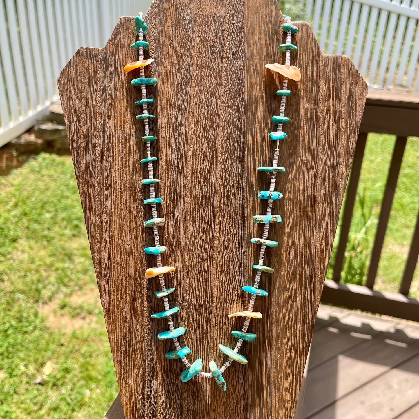 Vintage Turquoise and Spiny Bead Necklace