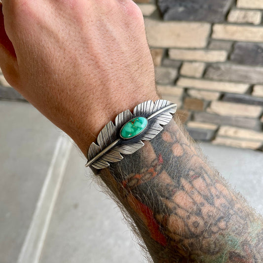 Emerald Valley Feather Leather Slide Bracelet