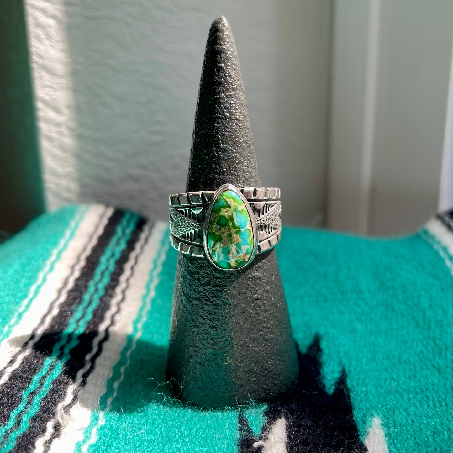 Sonoran Mountain Turquoise Tapered Ring - Size 10