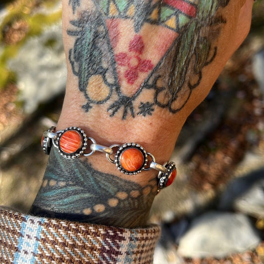 Orange Spiny Oyster Link Bracelet