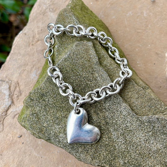 Vintage Heart Charm Bracelet