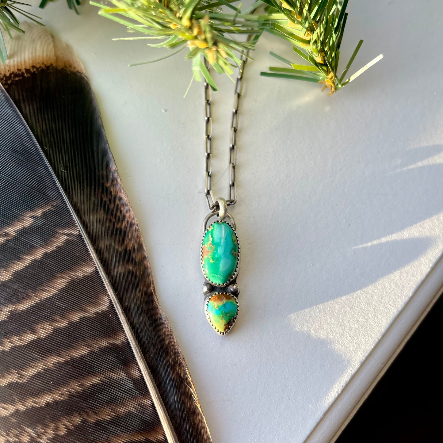 Emerald Valley & Sonoran Two Stone Necklace