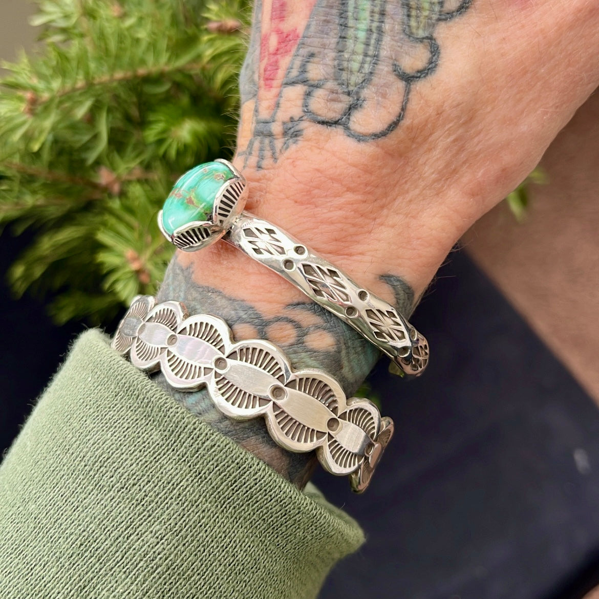 Stamped Emerald Valley Cuff