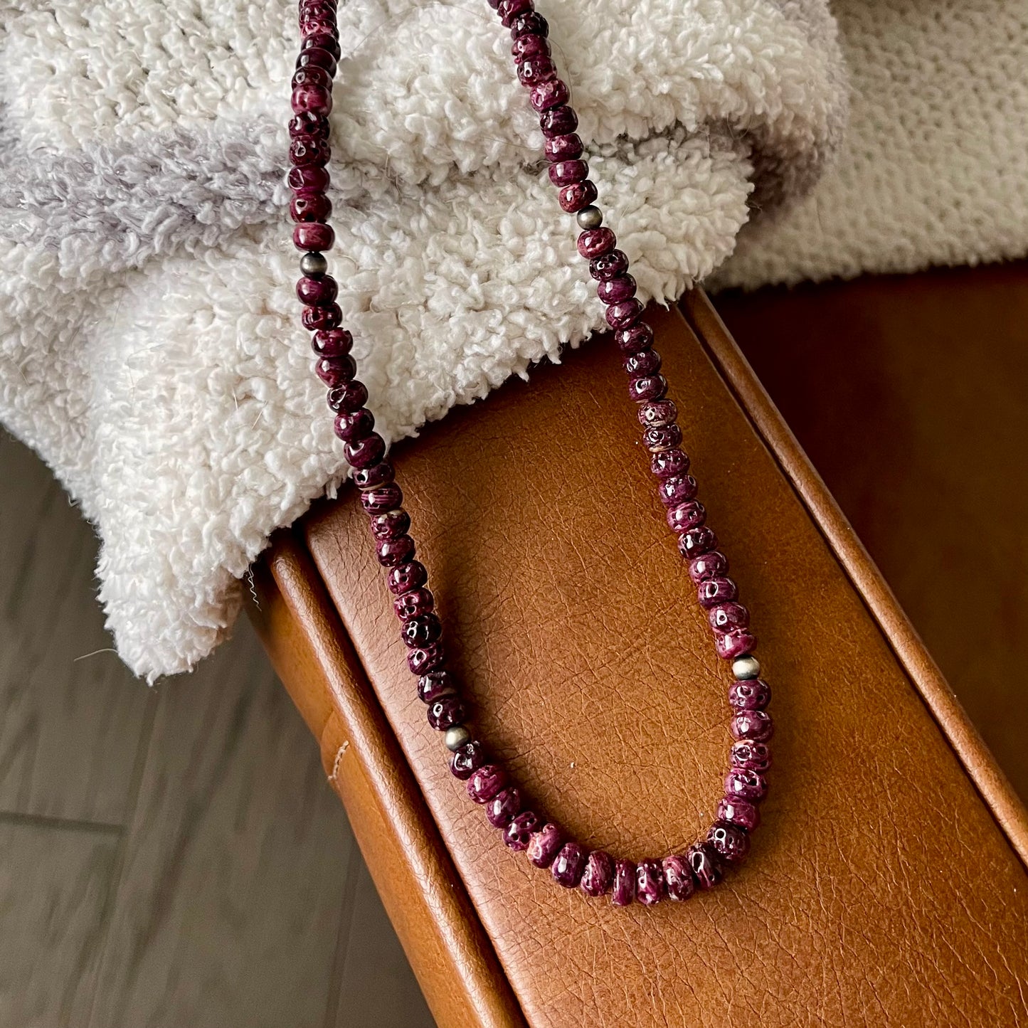 Purple Spiny Bead Necklace
