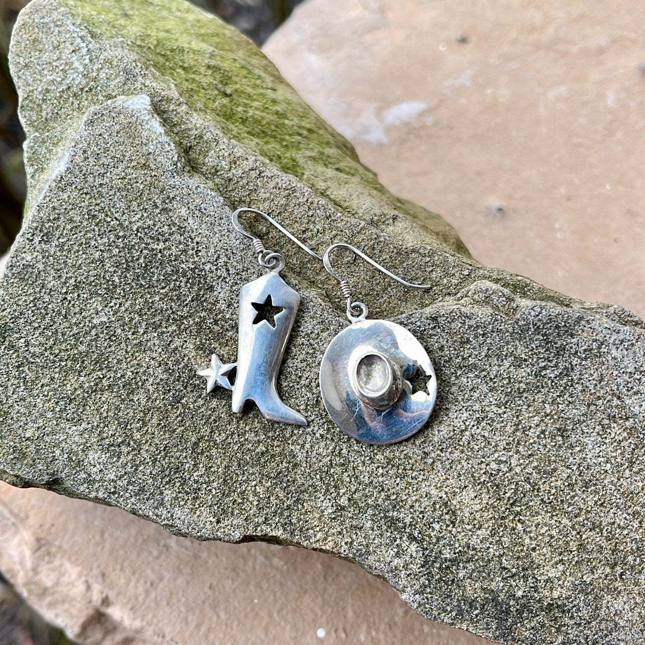 Vintage Cowboy Hat and Boot Earrings