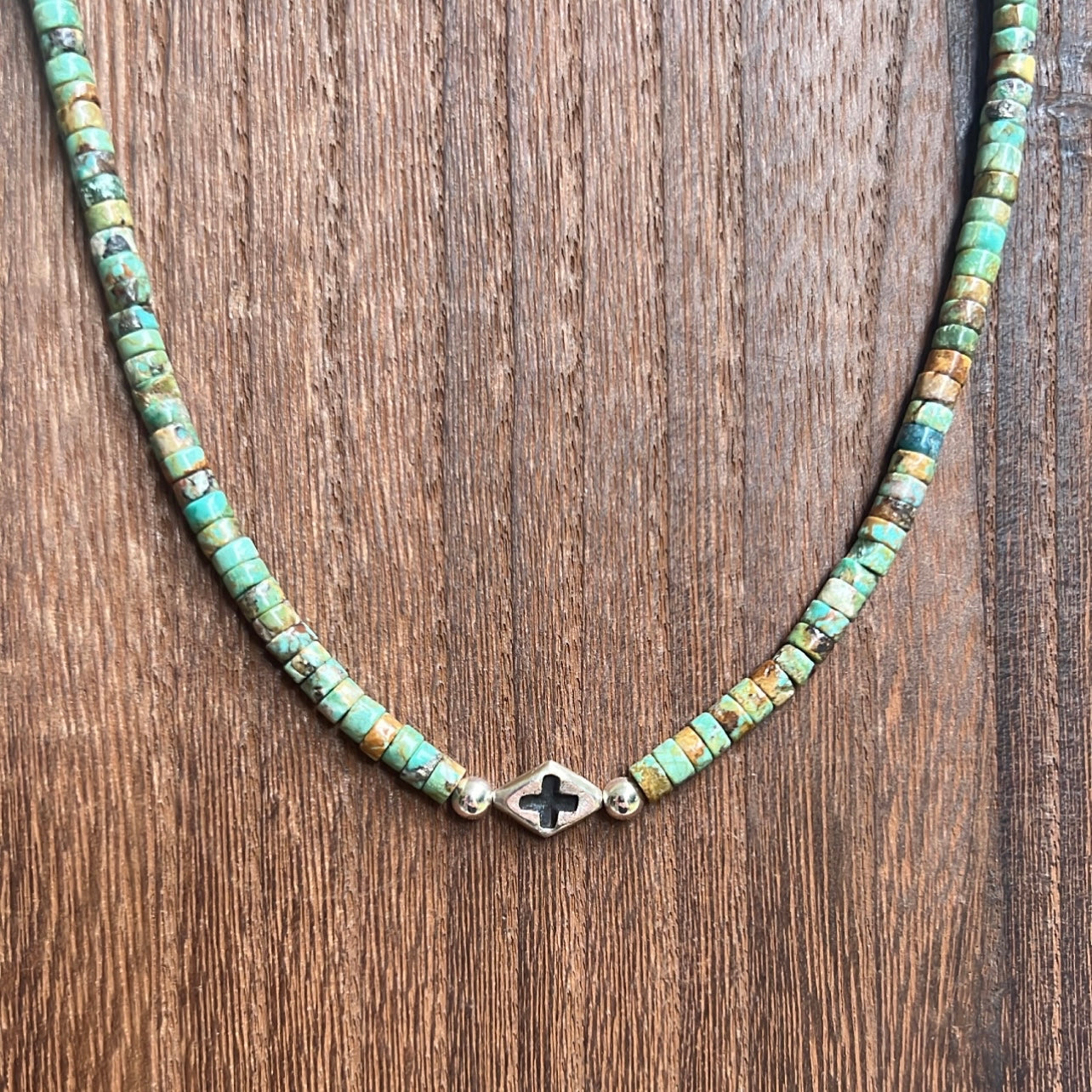 Turquoise & Silver Bead Necklace