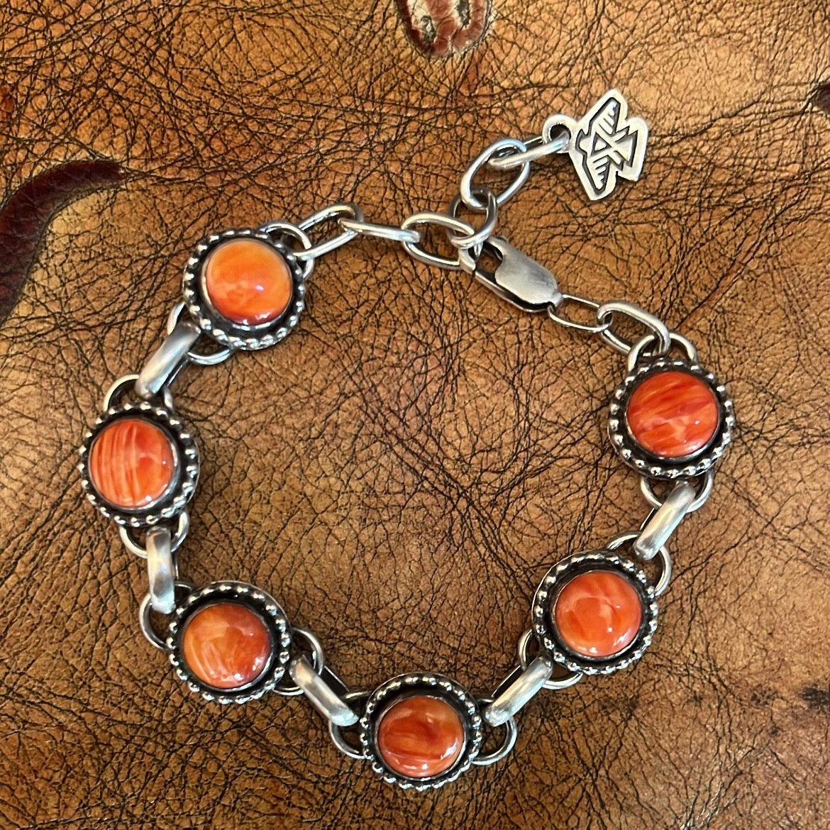 Orange Spiny Oyster Link Bracelet