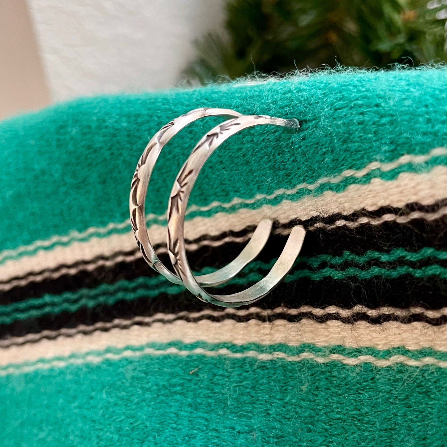 Stamped Hoop Earrings