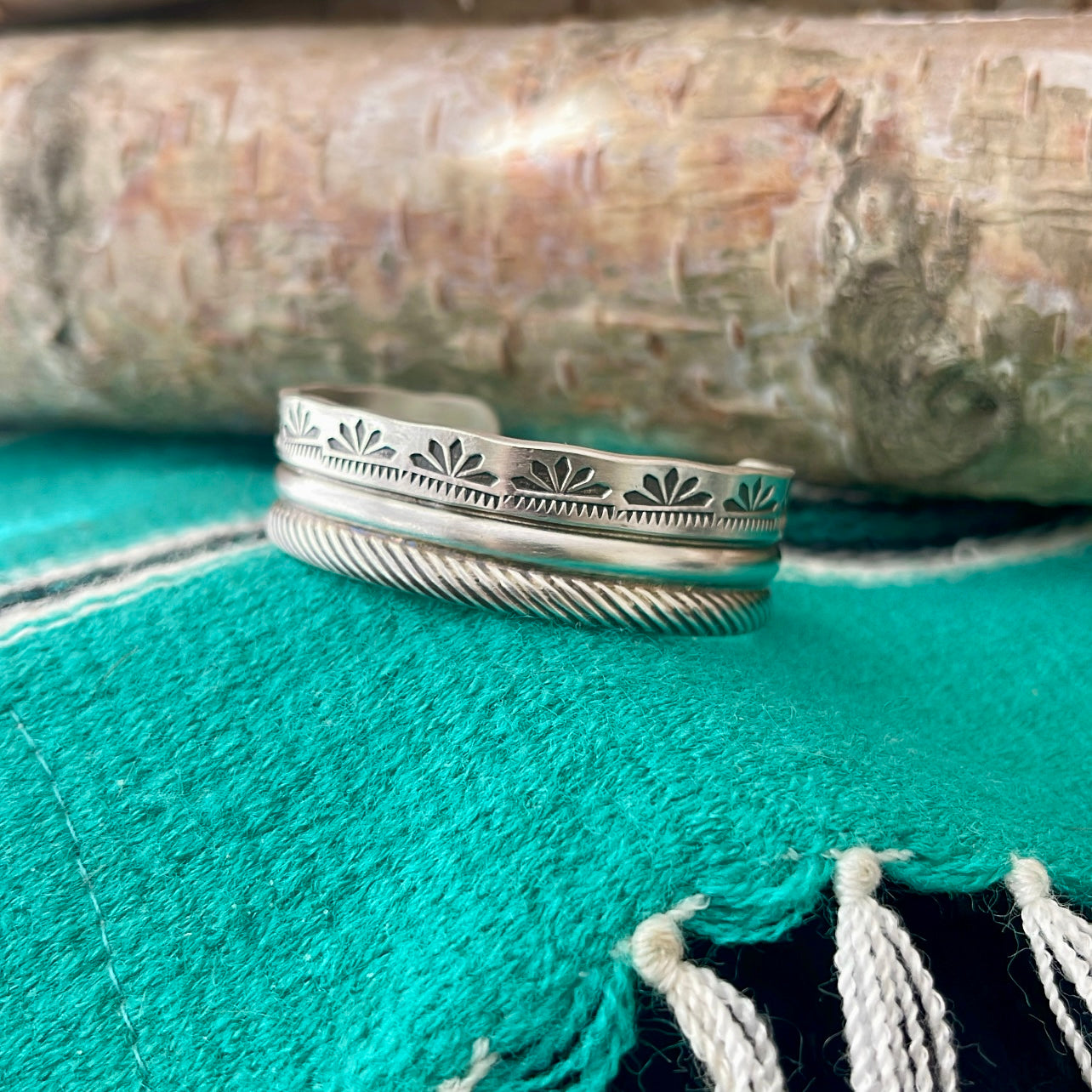 Triple Crown Stamped Cuff