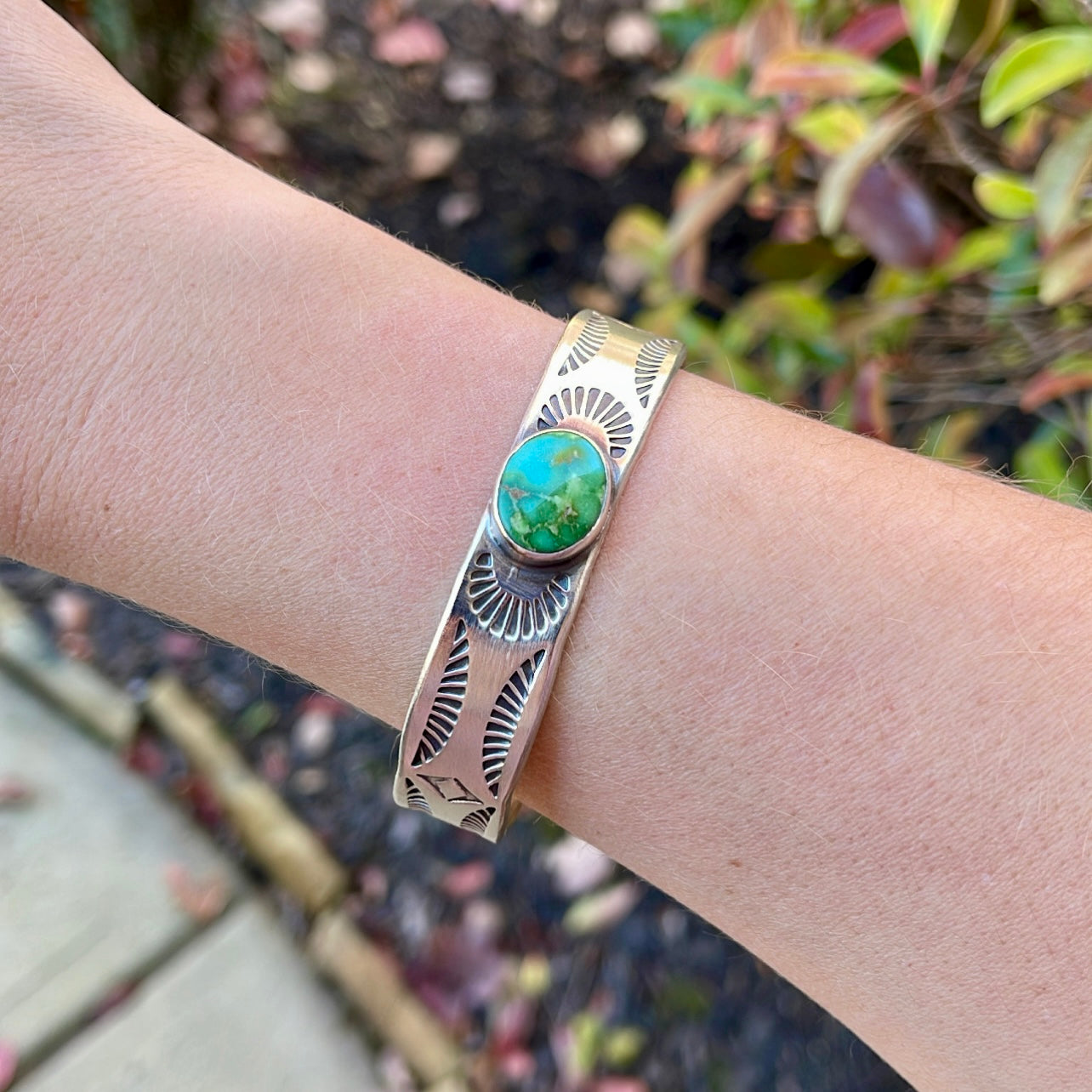 Sonoran Mountain Stamped Stacker Cuff