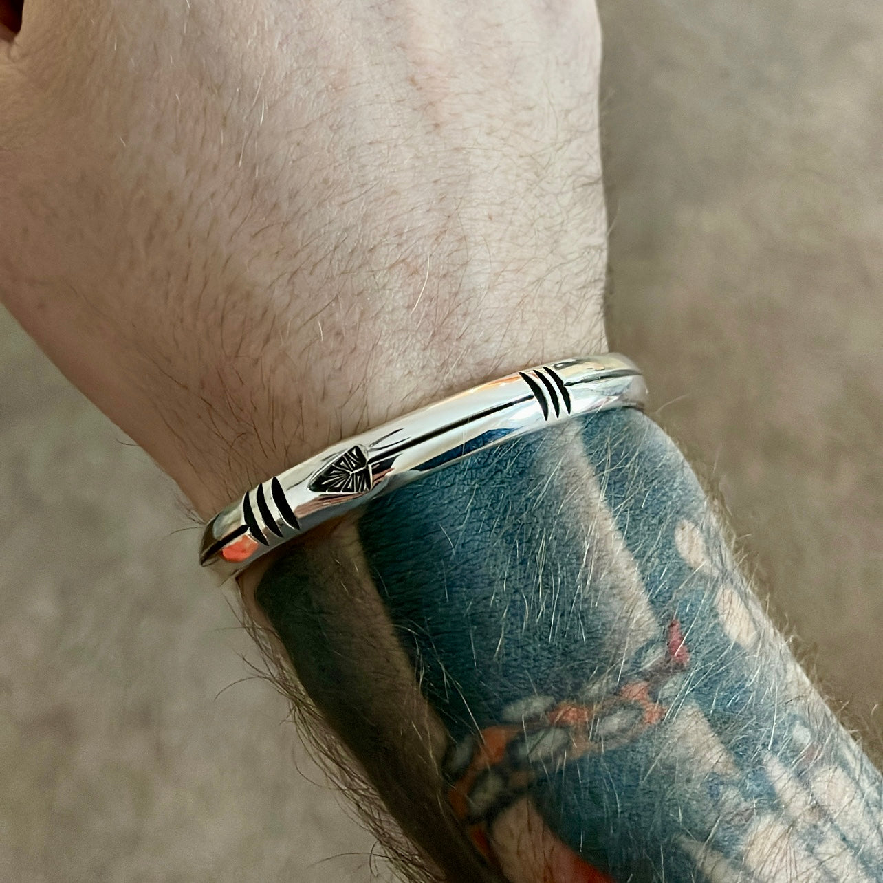 Chunky Arrow Stamped Stacker Cuff