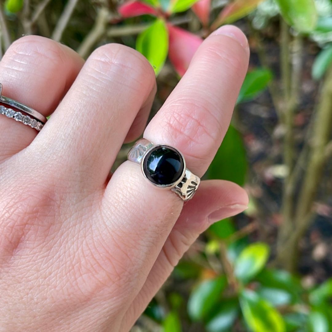 Onyx Stacker Ring - Size 6.5