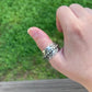 Arrows & Center Beading Wide Stamped Ring